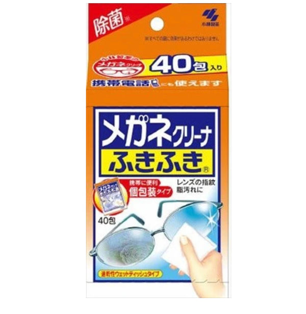 日本小林製藥 眼鏡清潔濕紙巾 40包 [眼鏡用]